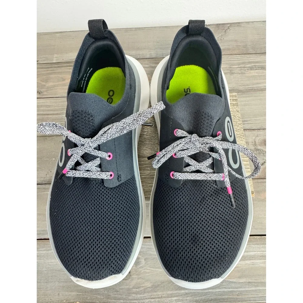 OOFOS OOmega Women's Size 9 Black Mesh Recovery Shoes Comfort Sneakers EU40